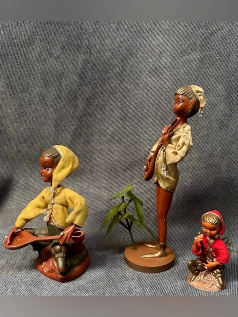 Tilso pixie elf 3 music elves vintage Christmas mcm